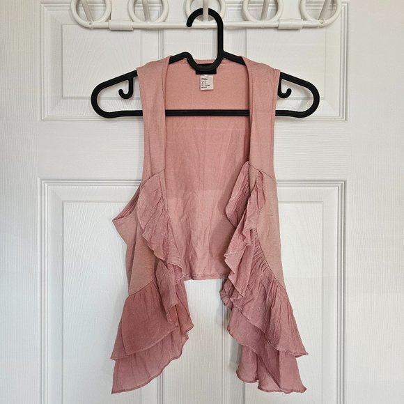 Coquette Frilly Ruffle Pink Vest - Picture 1 of 5